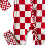 Bamboo Zippy Sleeper in Candy Cane Checkered