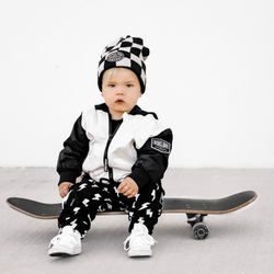 Image of Live Fast Hydro Bomber Jacket in Black/White (FINAL SALE)
