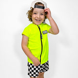 UPF50+ Short Sleeve Rash Guard in Neon Electric Lime