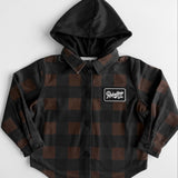 Hooded Flannel in Woodlands Cocoa