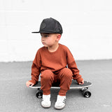 Organic Ribbed Set in Rust