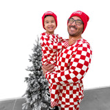Men's Bamboo Two Piece Set in Candy Cane Checkered