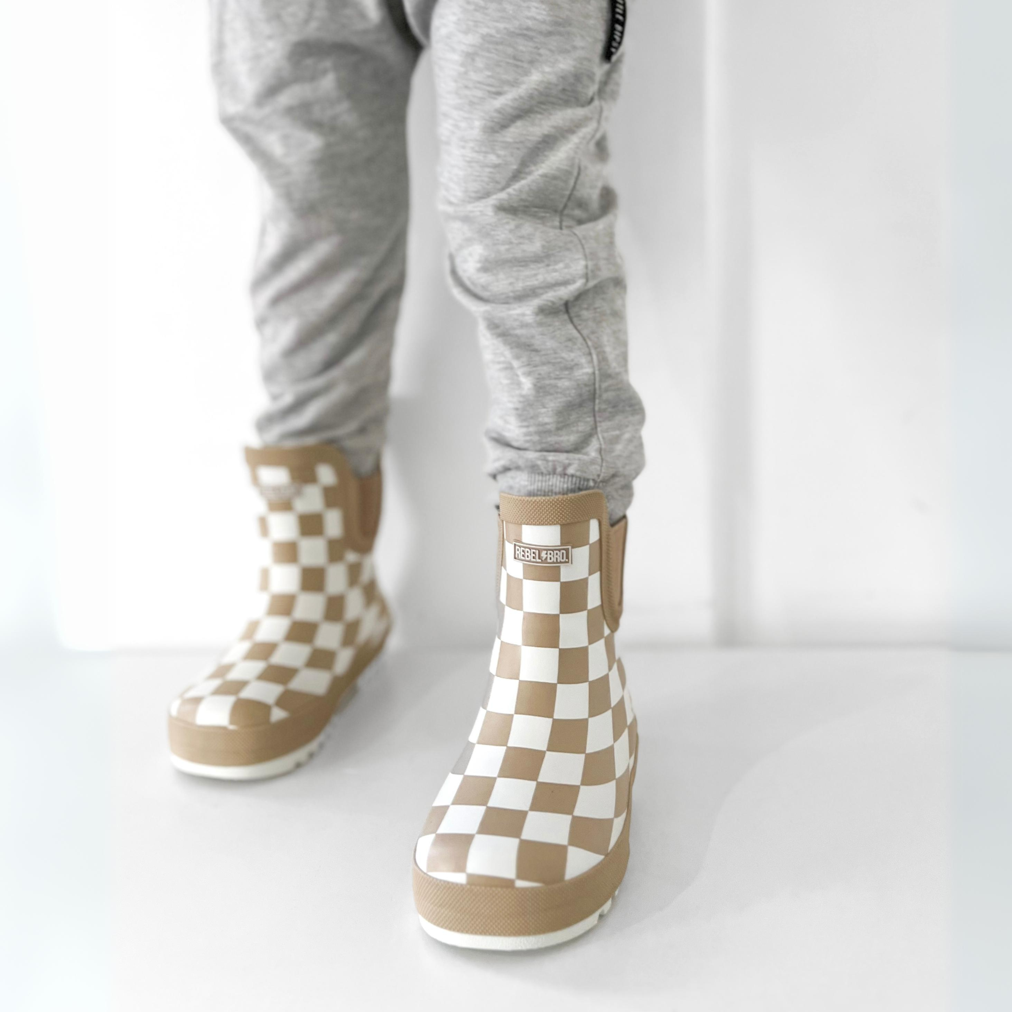 Holstyn Midi Boot in Salted Caramel Checkered (FINAL SALE) - Rebel Bro