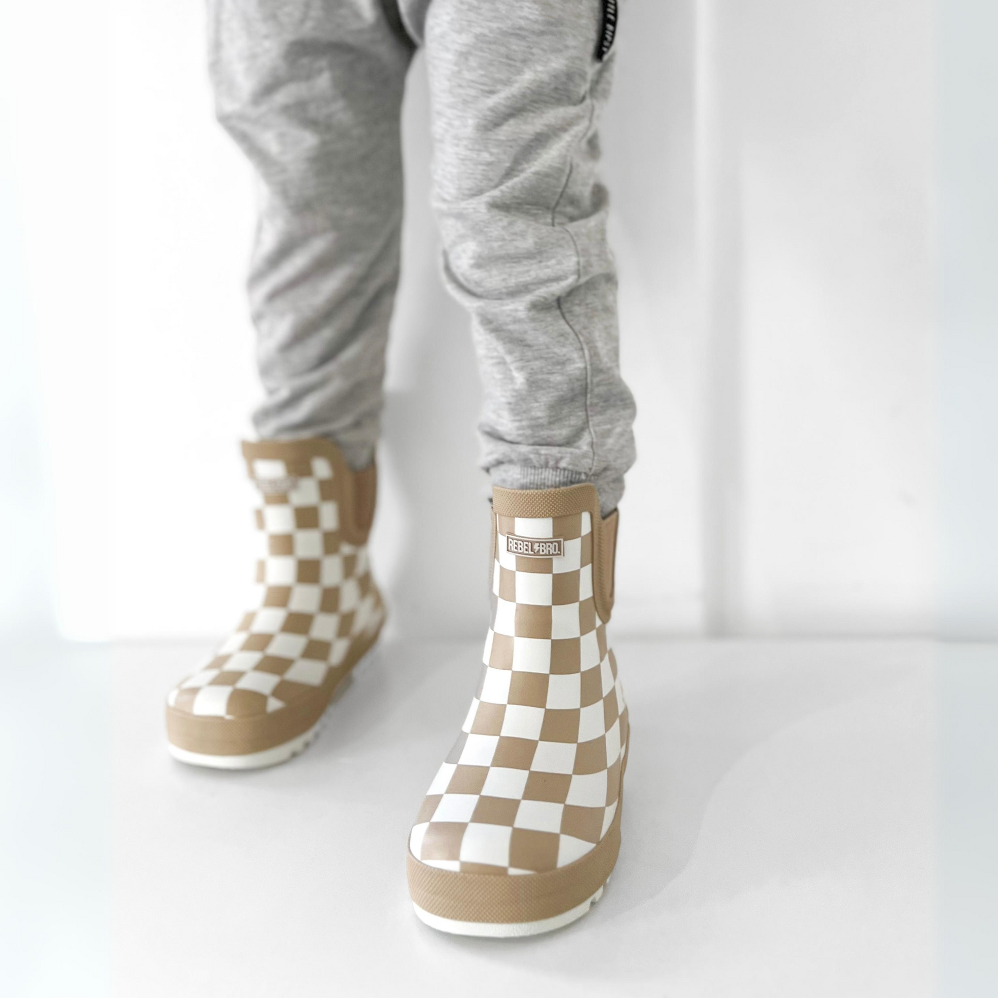 Holstyn Midi Boot in Salted Caramel Checkered (FINAL SALE) - Rebel Bro