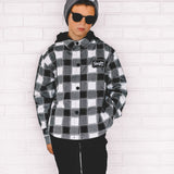 Hooded Flannel in Woodlands Haze