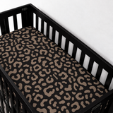 Bamboo Crib Sheet in Midnight Mocha Leopard