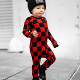 Bamboo Zippy Sleeper in Americana Red + Black (Checkered)