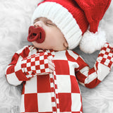 Bamboo Zippy Sleeper in Candy Cane Checkered