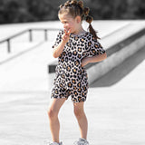 Biker Two Piece Set in Ava (Leopard)