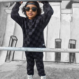 Organic Ribbed Set in Smoke + Storm