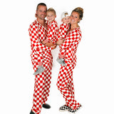 Men's Bamboo Two Piece Set in Candy Cane Checkered