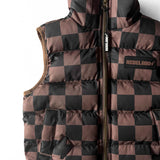 Puffer Vest in Cocoa + Black Checkered