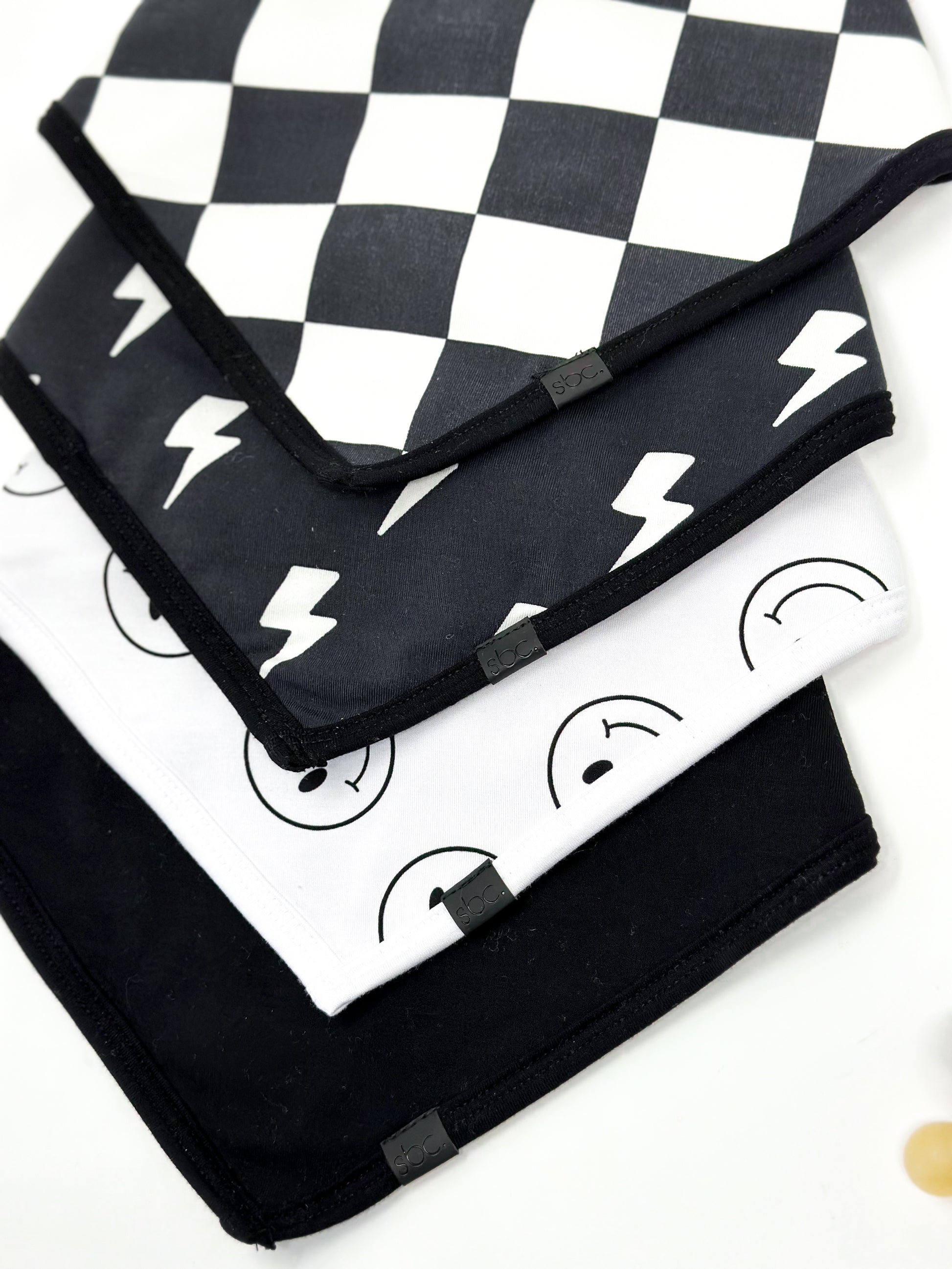 Bamboo Bandana Bib (4 Pack) in Rebel Black - Rebel Bro