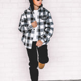 Hooded Flannel in Woodlands Haze