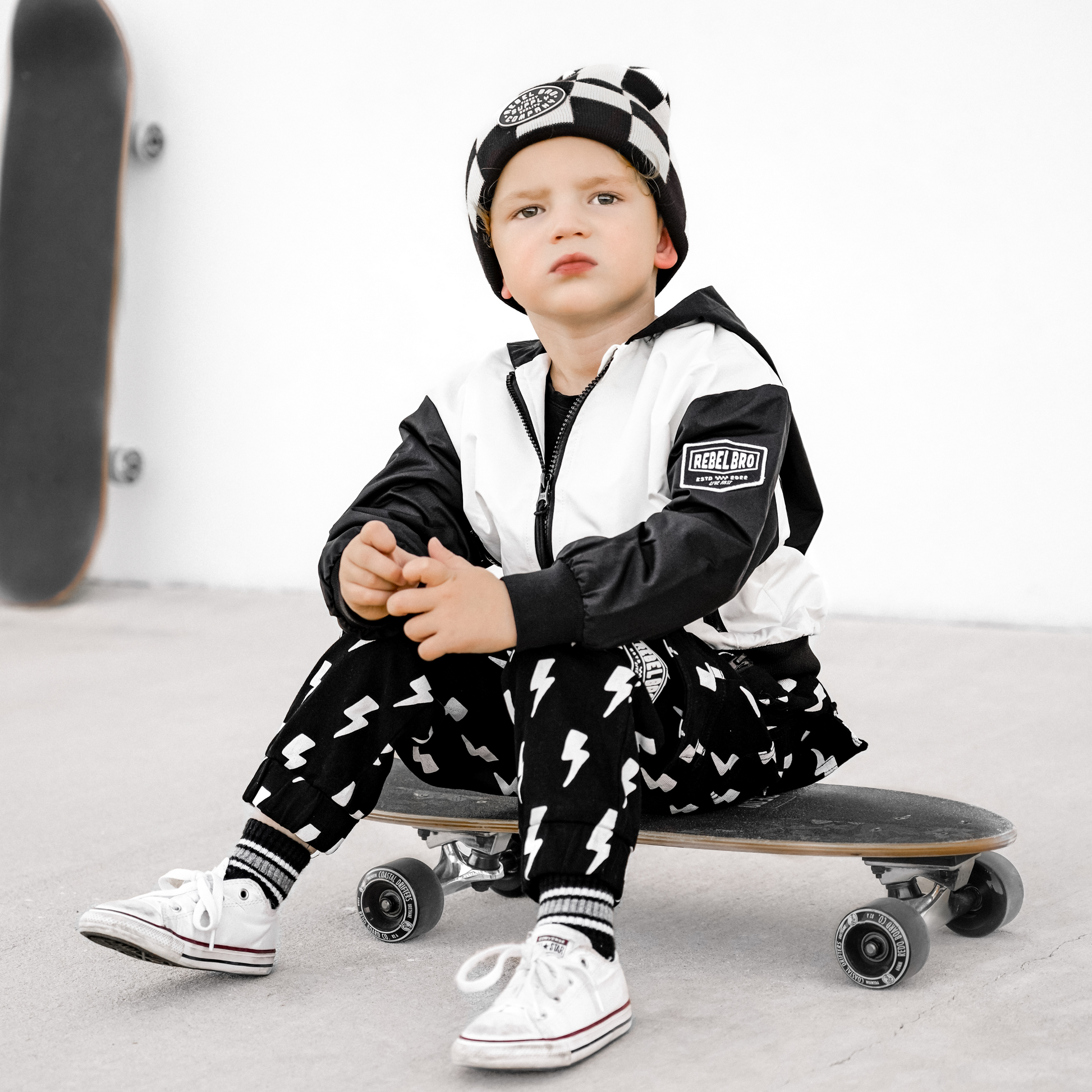 Live Fast Hydro Bomber Jacket in Black/White (FINAL SALE)