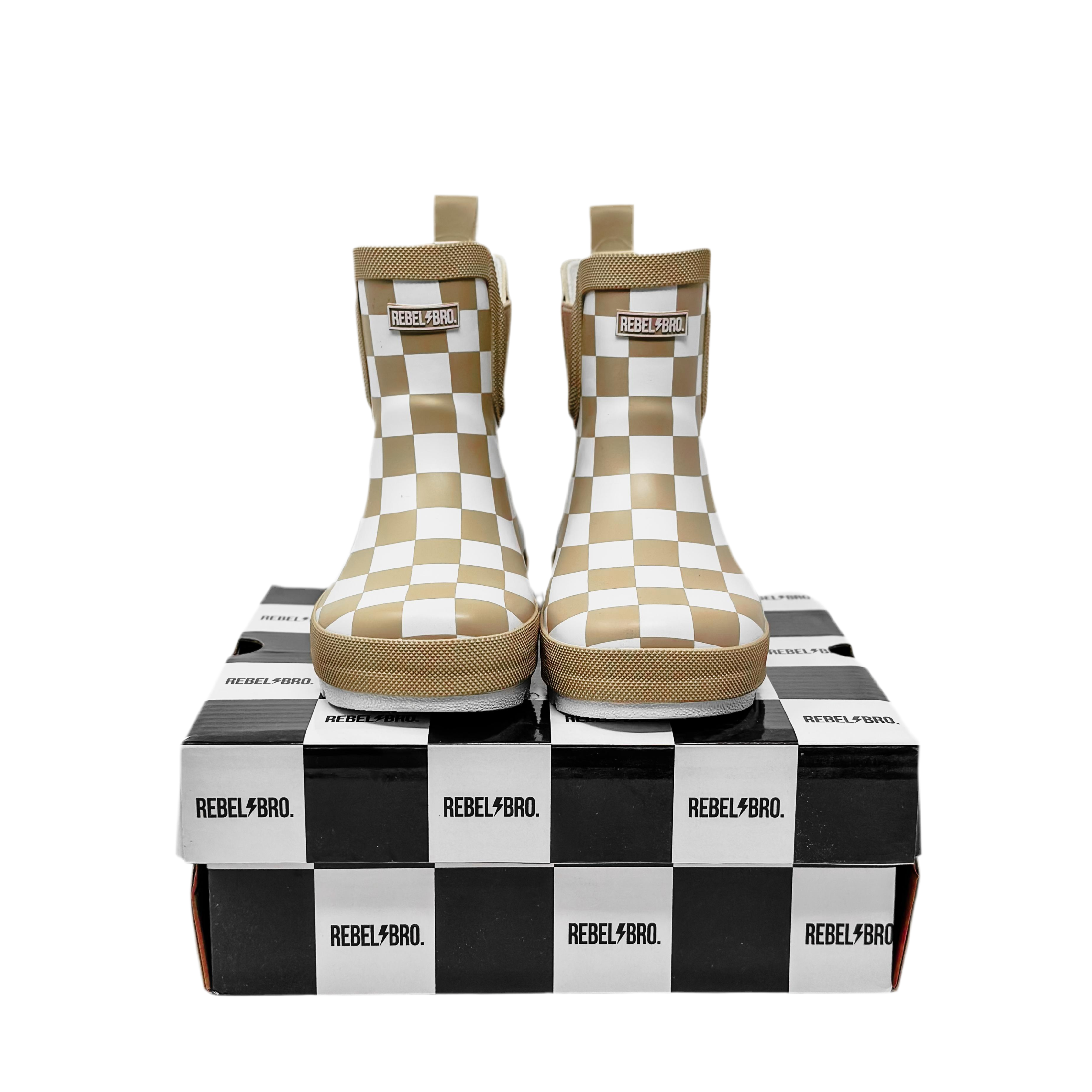 Holstyn Midi Boot in Salted Caramel Checkered (FINAL SALE) - Rebel Bro