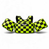 Neoprene Swim Vest in Neon Electric Lime + Black Checkered (PREORDER : WILL SHIP LATE MAY)