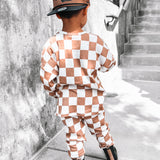 Organic Ribbed Set in Vanilla + Chestnut