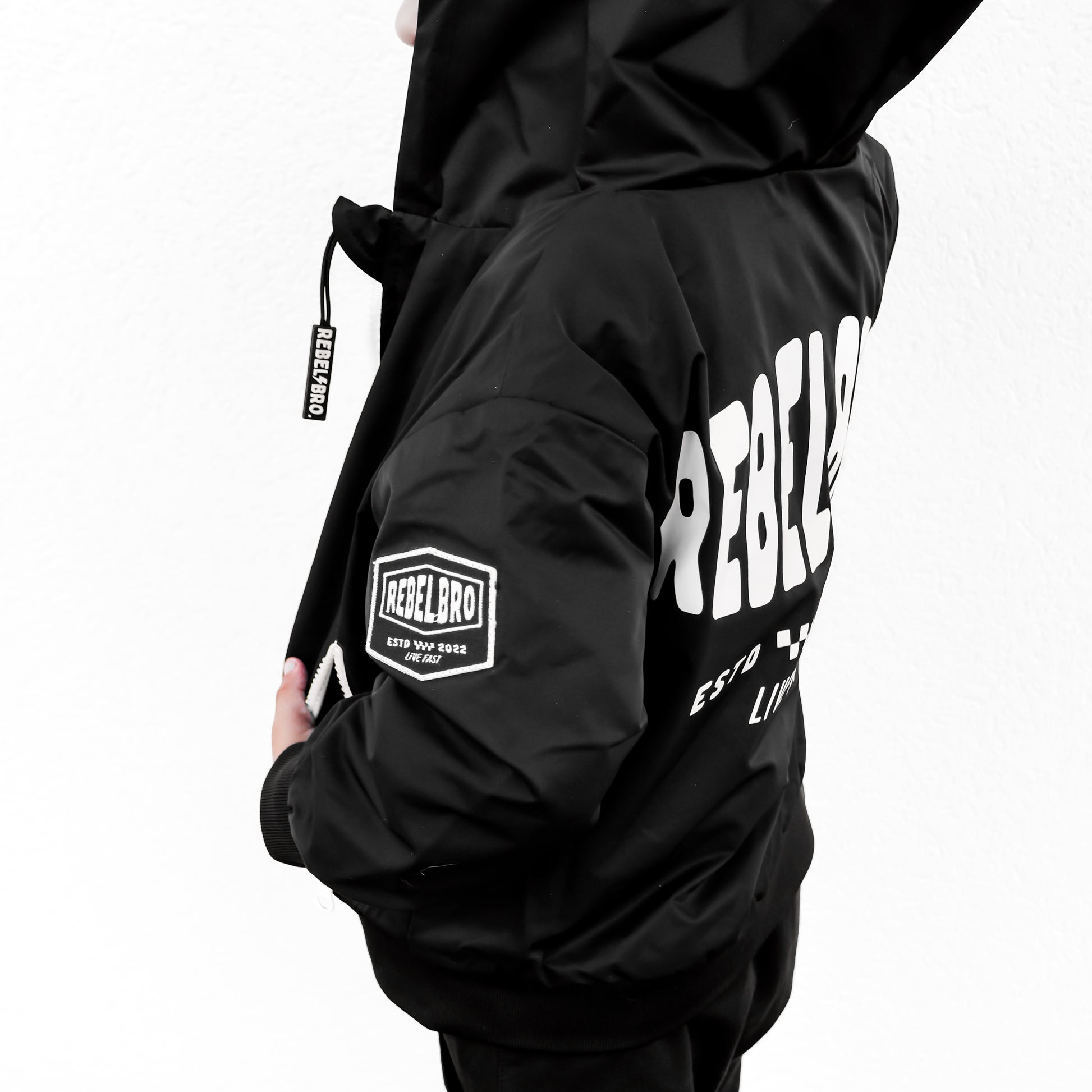 Live Fast Hydro Bomber Jacket in Black (FINAL SALE)