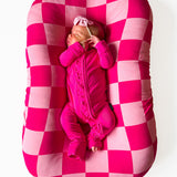 Ruffled Bamboo Zippy Sleeper in Hottest Pink