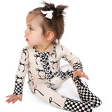 Ruffled Bamboo Zippy Sleeper in Lana (Bows)