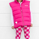 Puffer Vest in Hottest Pink
