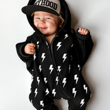 Hooded Fleece Romper in Jagger