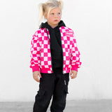 Bomber Jacket in Bubble Gum Checkered
