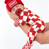 Bamboo Zippy Sleeper in Candy Cane Checkered