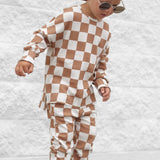 Organic Ribbed Set in Vanilla + Chestnut