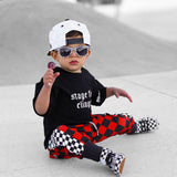 Basic Jogger in Americana Red + Black Checkered
