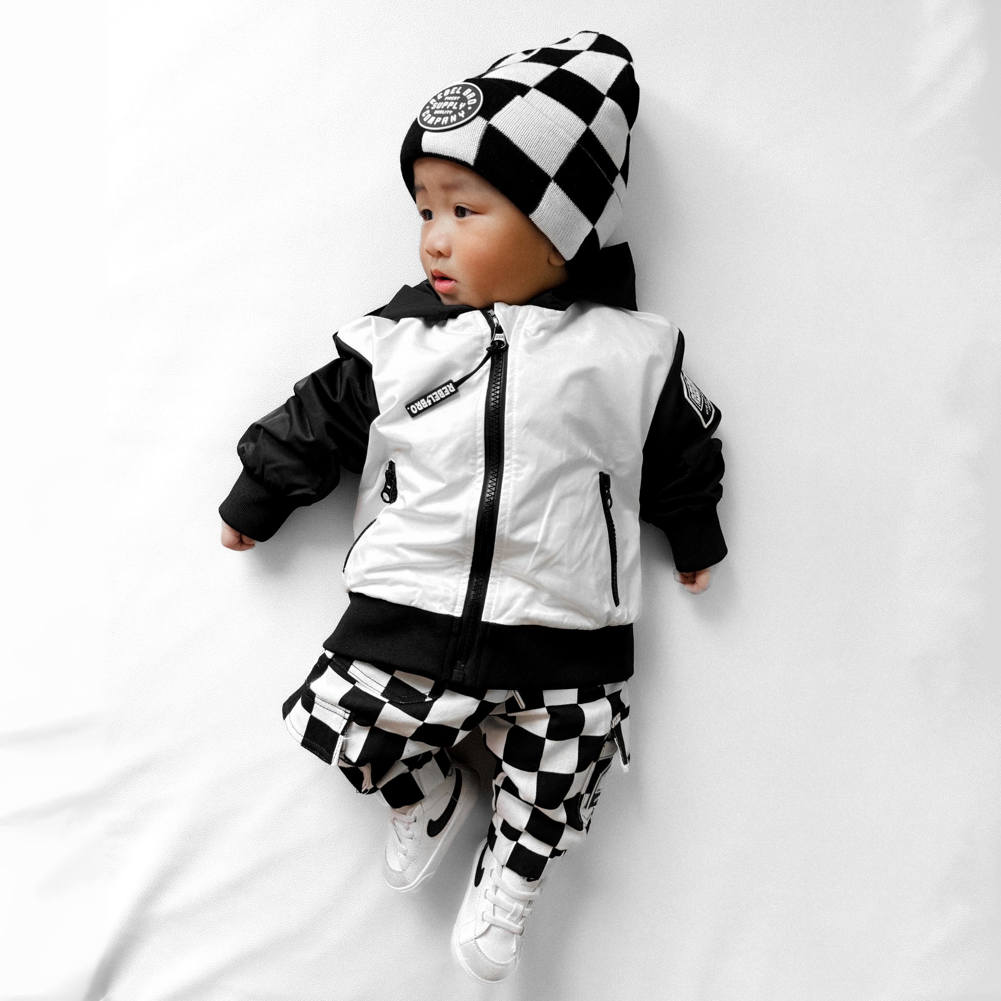 Live Fast Hydro Bomber Jacket in Black/White (FINAL SALE)