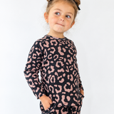 Organic Ribbed Set in Midnight Mocha Leopard