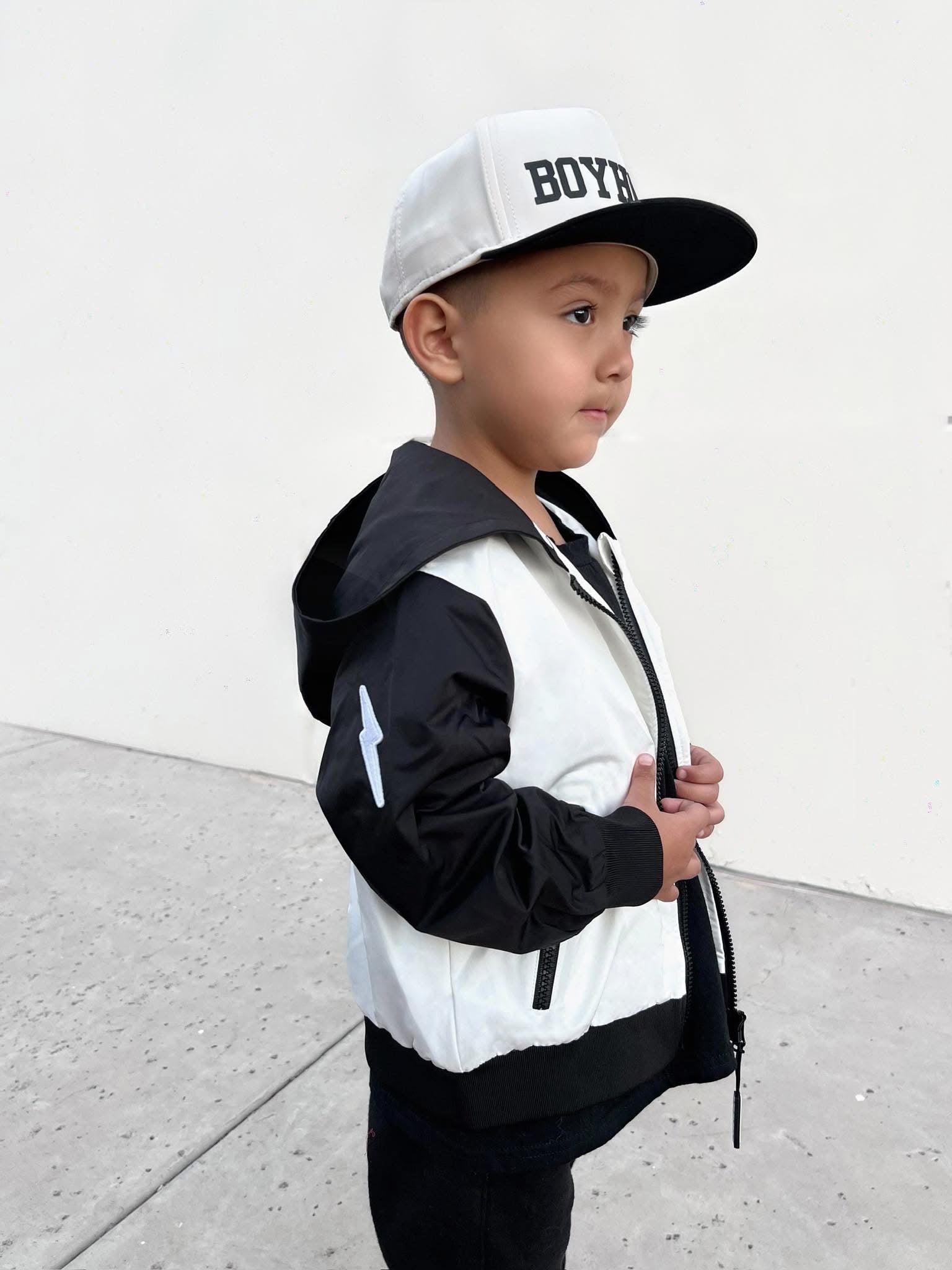 Live Fast Hydro Bomber Jacket in Black/White (FINAL SALE)
