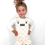 Overall Dress in Salt + Sand Checkered