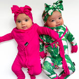 Bamboo Bandana Bib in Hottest Pink