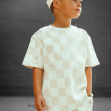 Everyday Cotton Shorts Set in Salt + Sand Checkered