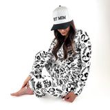 Women’s Bamboo Henley Two Piece Set in Warped Tour