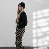 Women's Overall in Checkered Black + Taupe