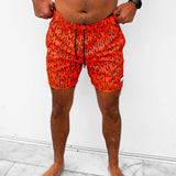 Men's Hybrid Swim Trunks in Neon Valencia x Fuego