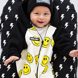 Hooded Fleece Romper in Happy Hour