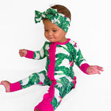 Ruffled Bamboo Zippy Sleeper in Palm Paradise