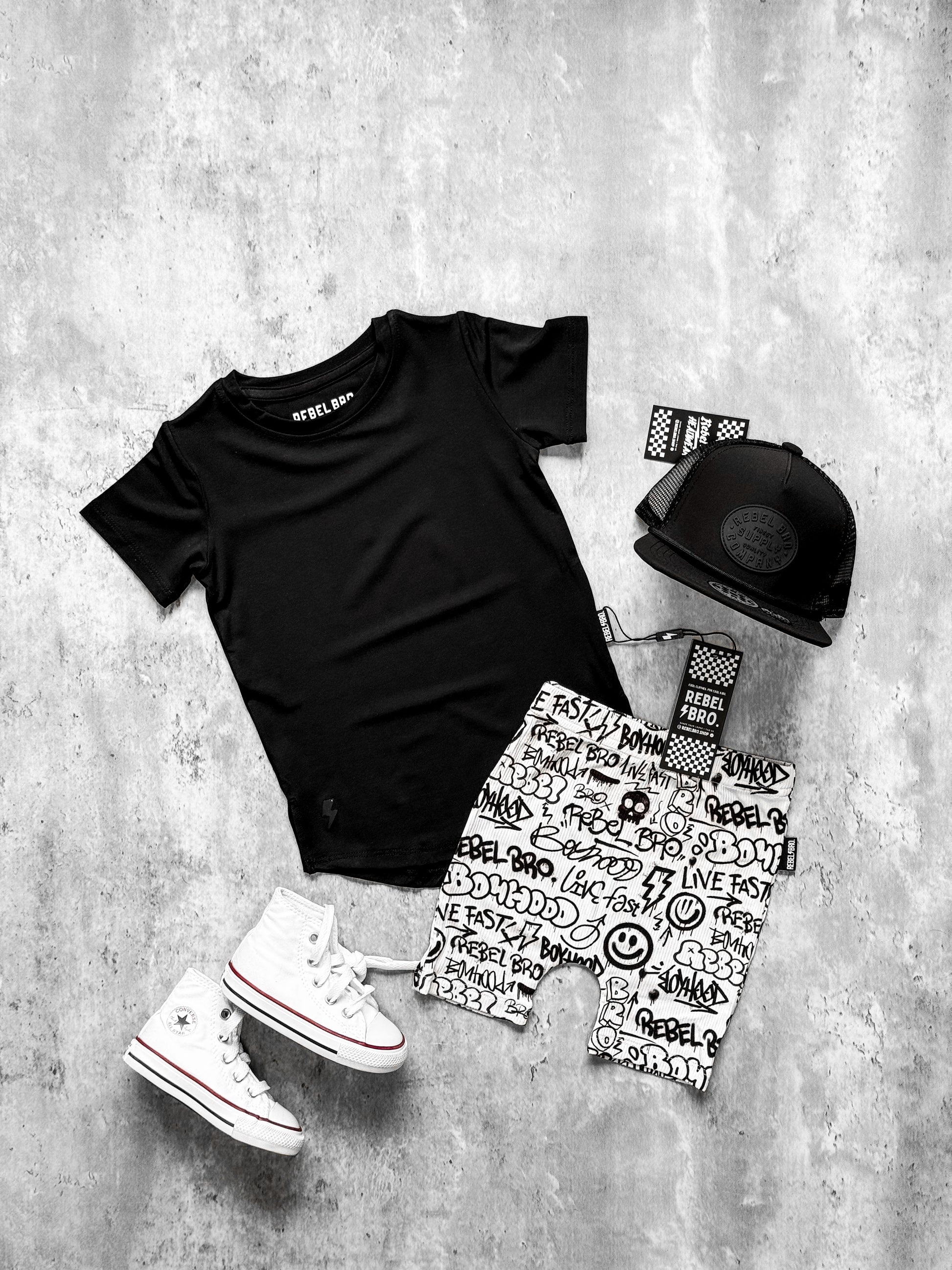 Bamboo Biker Shorts in Urban Drip