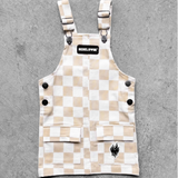 Overall Dress in Salt + Sand Checkered