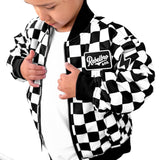 Bomber Jacket in Black + White Checkered