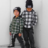 Hooded Flannel in Woodlands Haze