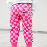 Basic Jogger in Bubble Gum Checkered