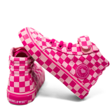 SK8TR Hi-Top in Bubble Gum Checkered