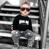 Long Sleeve Tee in Rebel Bro x Live Fast Flames