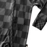 Bamboo Zippy Sleeper in Charcoal + Black Checkered